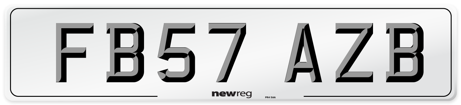 FB57 AZB Number Plate from New Reg